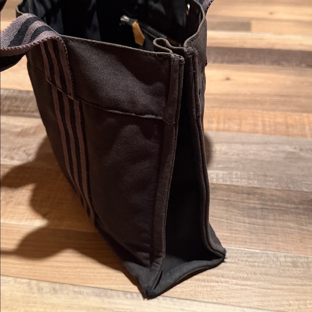 HERMÈS Tote Fourre Tout Toile PM Gray Canvas Authentic - Picture 10 of 12